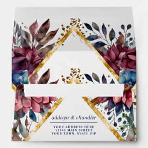 Stunning Sophistication Jewel-Toned Peony Wedding Envelope