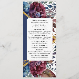 Stunning Sophistication Jewel-Toned Peony Wedding Programme