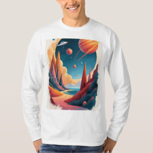 Stunning Space Poster theme with landscape  T-Shirt