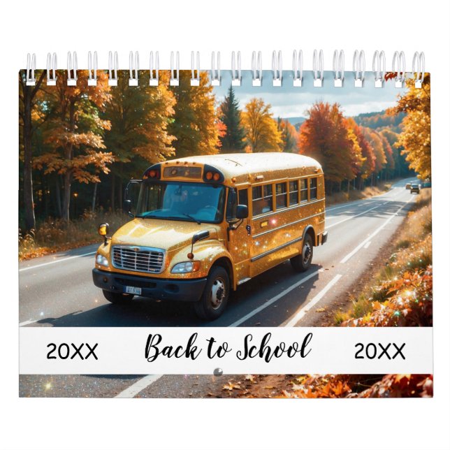 Stunning Sparkling School Bus Calendar (Cover)