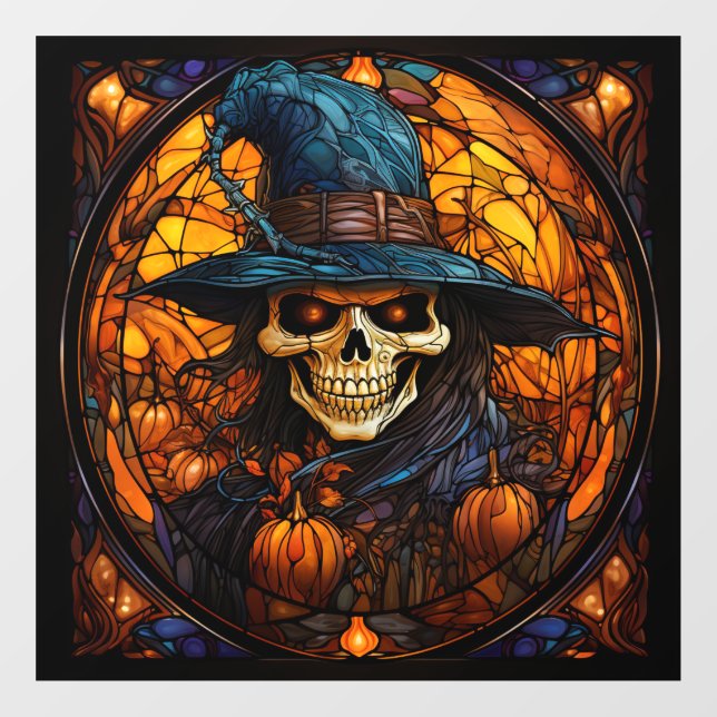 Stunning Stained Glass Skeleton Design (Sheet)
