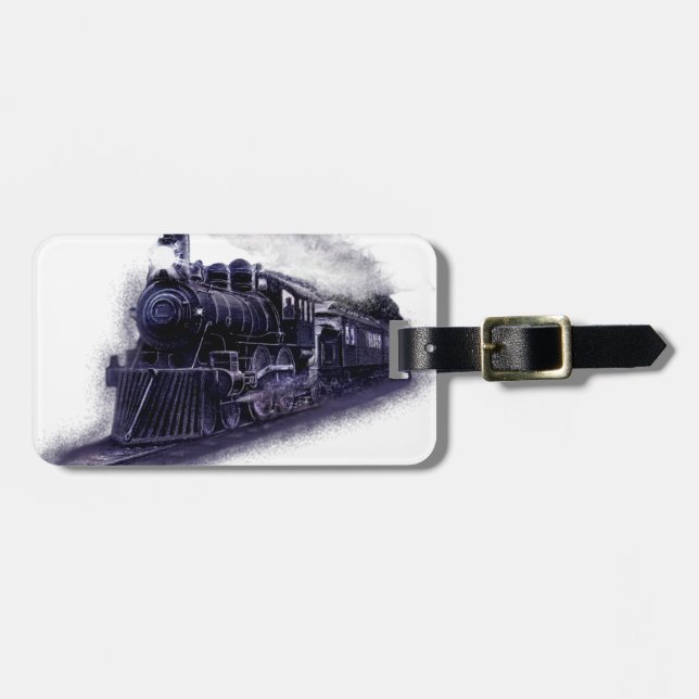 Stunning steam train gifts and accessories luggage tag (Front Horizontal)