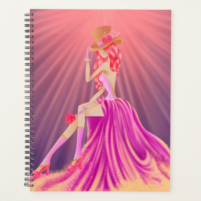 Stunning Steampunk Glamor Prom Queen  Planner (Front)