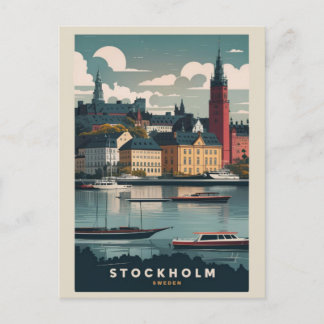 Stunning Stockholm Skyline Postcard