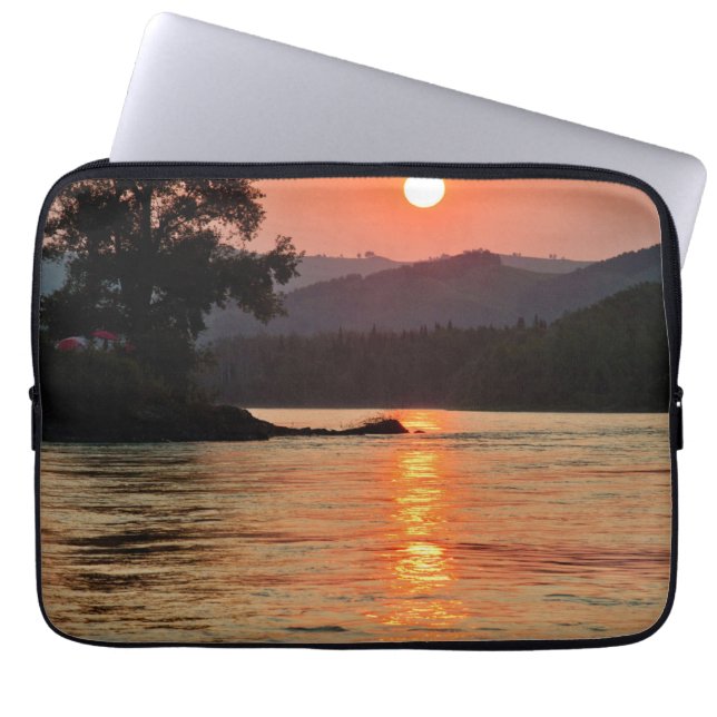 Stunning Sunrise Over Katun River Photo Laptop Sleeve (Front)