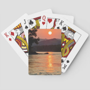 Stunning Sunrise Over Katun River Photo Playing Cards