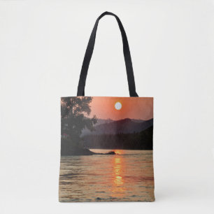 Stunning Sunrise Over Katun River Photo Tote Bag