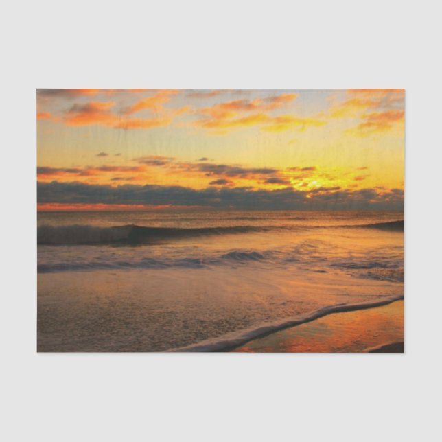 Stunning sunset on the beach tissue paper (Front)