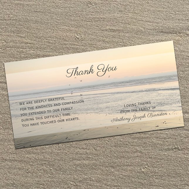 Stunning Sunset Sympathy Thank You 8 x 4 Flat Card (Creator Uploaded)