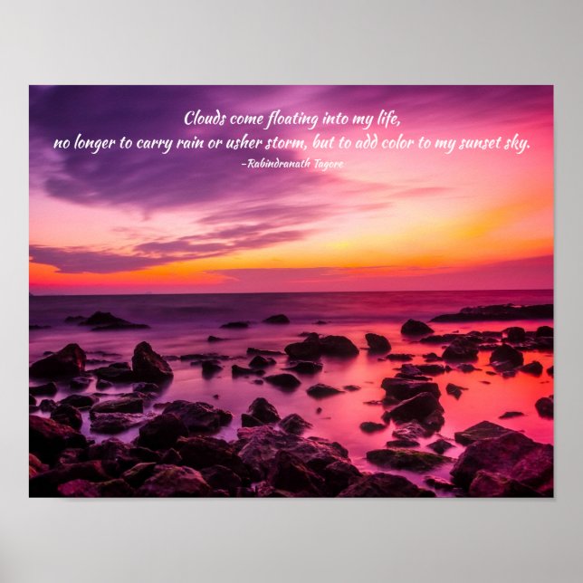 Stunning Sunset with Inspiring Quote Poster (Front)