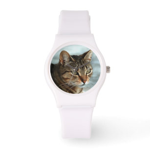 Stunning Tabby Cat CloseUp Artistic Portrait Watch