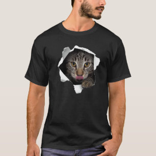 Stunning Tabby Cat Torn Cloth Cat Kitten 1 T-Shirt
