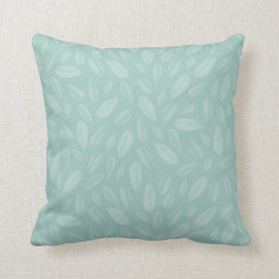 Stunning Tone on Tone Aqua Leaf Pattern Cushion