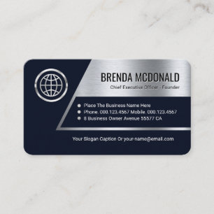 Stunning Trapezium Silver Layer Business Owner Business Card