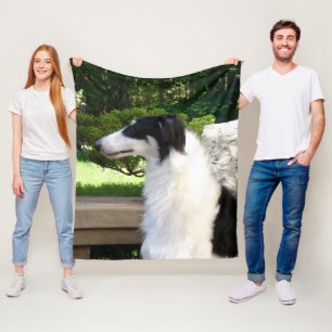 Stunning Tri Borzoi Plush Fleece Throw Blanket