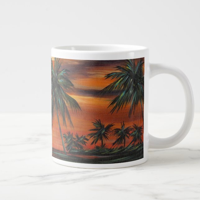 Stunning Tropical Sunset Large Coffee Mug (Right)