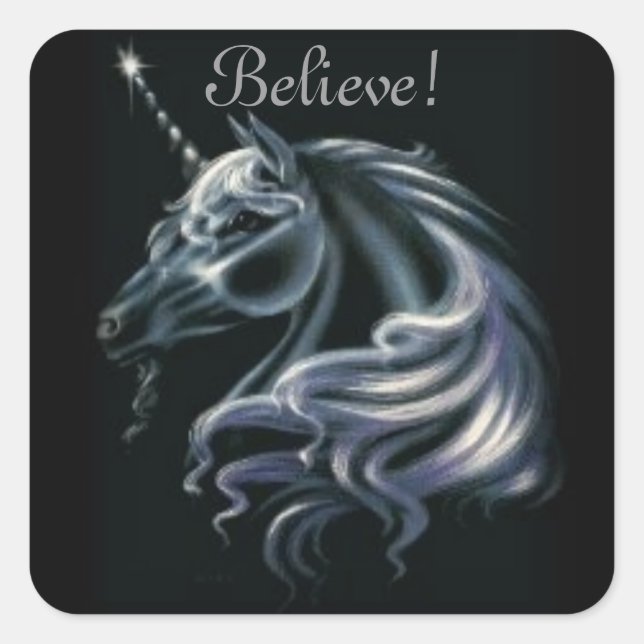 Stunning Unicorn Square Sticker (Front)