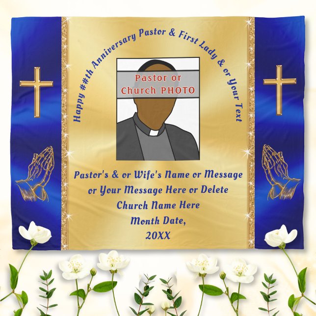 Stunning Unique Gifts for Pastor Appreciation Day Fleece Blanket (Unique gifts for pastors. Appreciation day gift for pastor and wife. Church anniversary gifts.)
