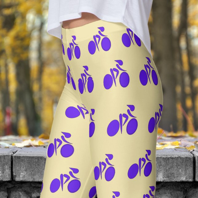 Stunning Vanilla White Womens Cycling Pattern Leggings (Womens Cycling on Vanilla White Leggings)