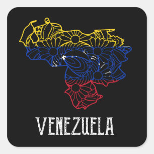 Stunning Venezuela Mandala Art Flag         Square Sticker
