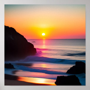 Stunning vibrant colour sunset digital print