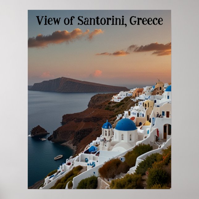 Stunning view of Santorini Poster (Front)