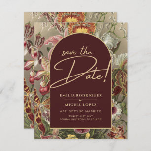 Stunning Vintage Botanical Burgundy Floral Weddin