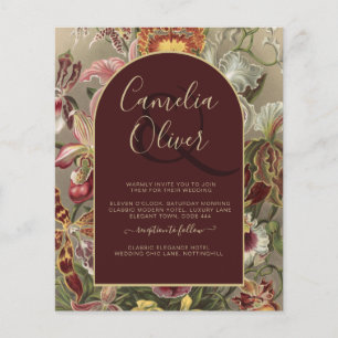 Stunning Vintage Botanical Burgundy Floral Weddin Flyer