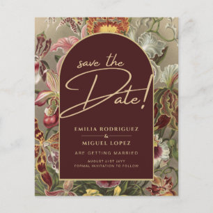 Stunning Vintage Botanical Burgundy Floral Weddin Flyer