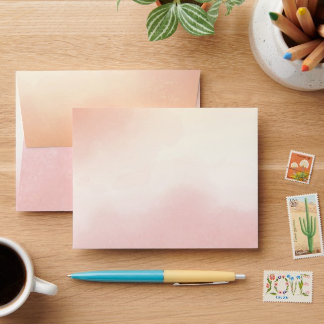 Stunning Watercolor Colourful Wedding Envelope (Desk)