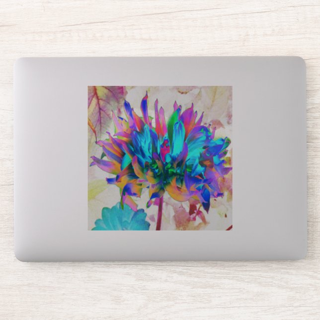 Stunning Watercolor Rainbow Cactus Dahlia (Computer)