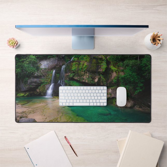 Stunning waterfall Virje, Slovenia Poster Desk Mat (Office 1)