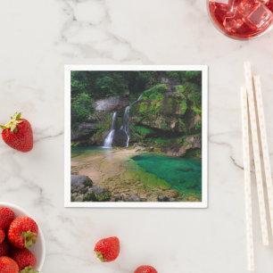 Stunning waterfall Virje, Slovenia Poster Napkin