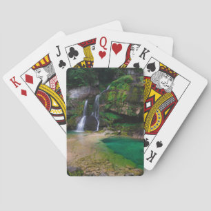 Stunning waterfall Virje, Slovenia Poster Playing Cards