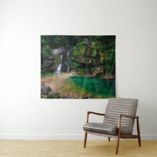 Stunning waterfall Virje, Slovenia Poster Tapestry