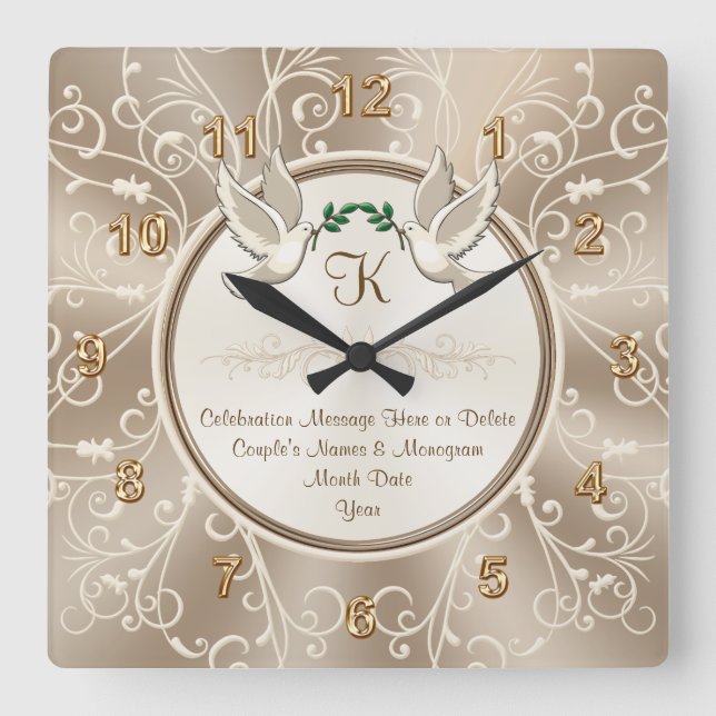 Stunning Wedding Clock or Any Year Anniversary (Front)