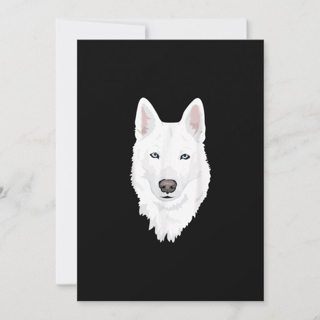 Stunning White Siberian Husky - Sweet White Snow Holiday Card (Front)