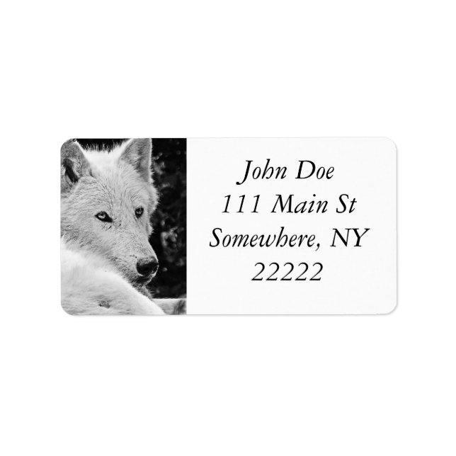 Stunning White Wolf Label (Front)