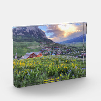 Stunning Wildflower Mountain Beautiful Sky Photo Block