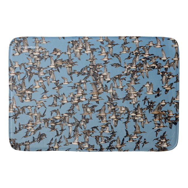 Stunning Winter Ducks in Flight Bath Mat (Front)