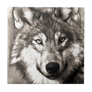 Stunning wolf face photo print accessories therian tile