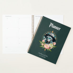 Stunning woman with a stunning sugar skull makeup planner