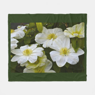 Stunning Yellow And White Clematis Fleece Blanket