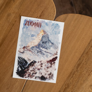 Stunning Zermatt Switzerland Swiss Alps Postcard