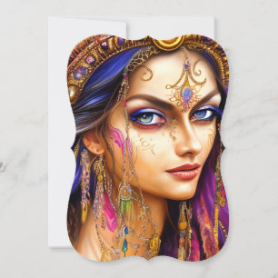 Stunningly Realistic Gypsy Lady Triptych Card