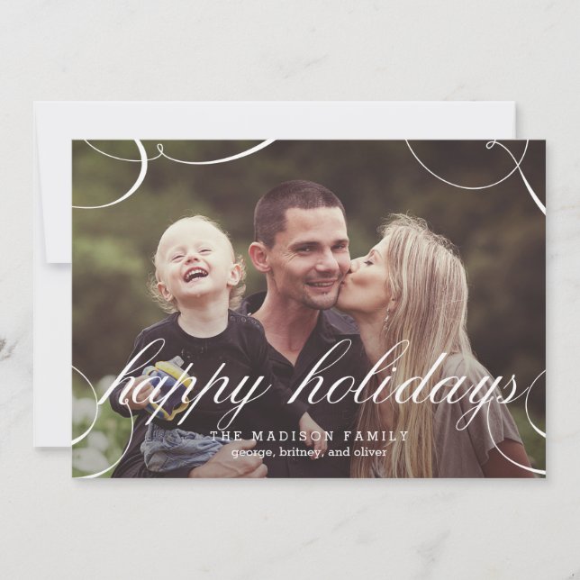 Stunningly Scripted Holiday Photo Card (Front)
