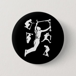 Stunt Scooter Scootering Tricks 6 Cm Round Badge