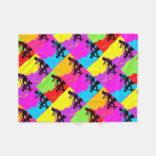 Stunt Scooter Trickster - Scooter Boy Fleece Blanket (Front (Horizontal))