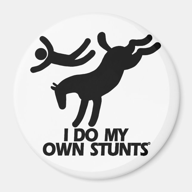 Stunts - Funny Bucking Horse Magnet (Front)