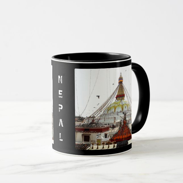 Stupa Boudhanath, Kathmandu - Nepal (Buddha) Mug (Front Right)